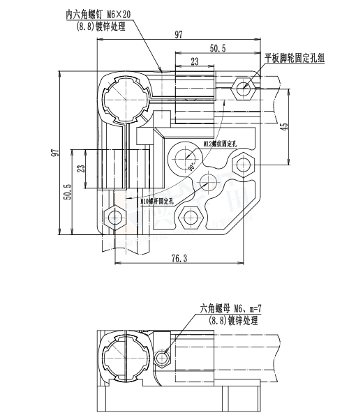 多功能加強(qiáng)底座尺寸圖