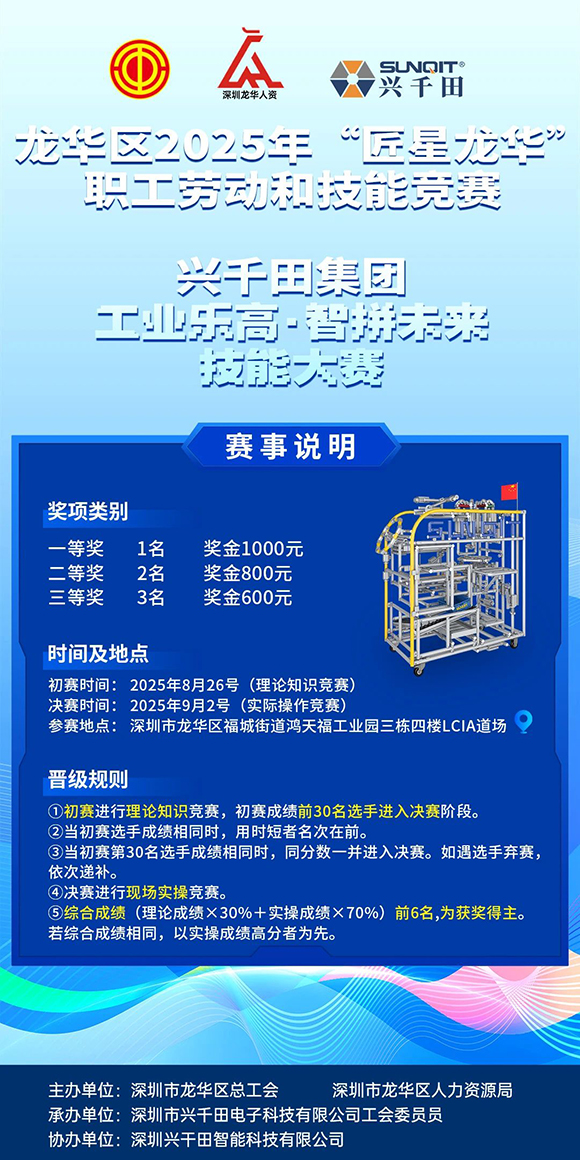 龍華區(qū)2025年“匠星龍華”—興千田集團(tuán) 工業(yè)樂(lè)高·智拼未來(lái)，技能大賽！