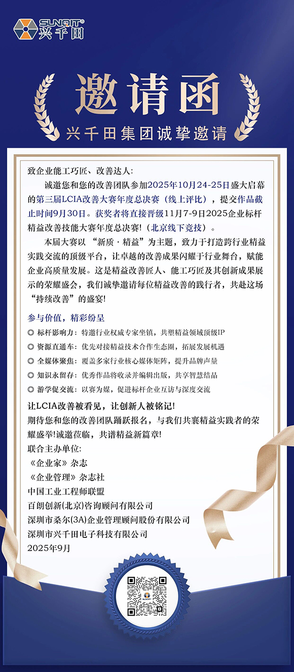 第三屆LCIA改善大賽暨2025企業(yè)標(biāo)桿精益改善技能大賽2